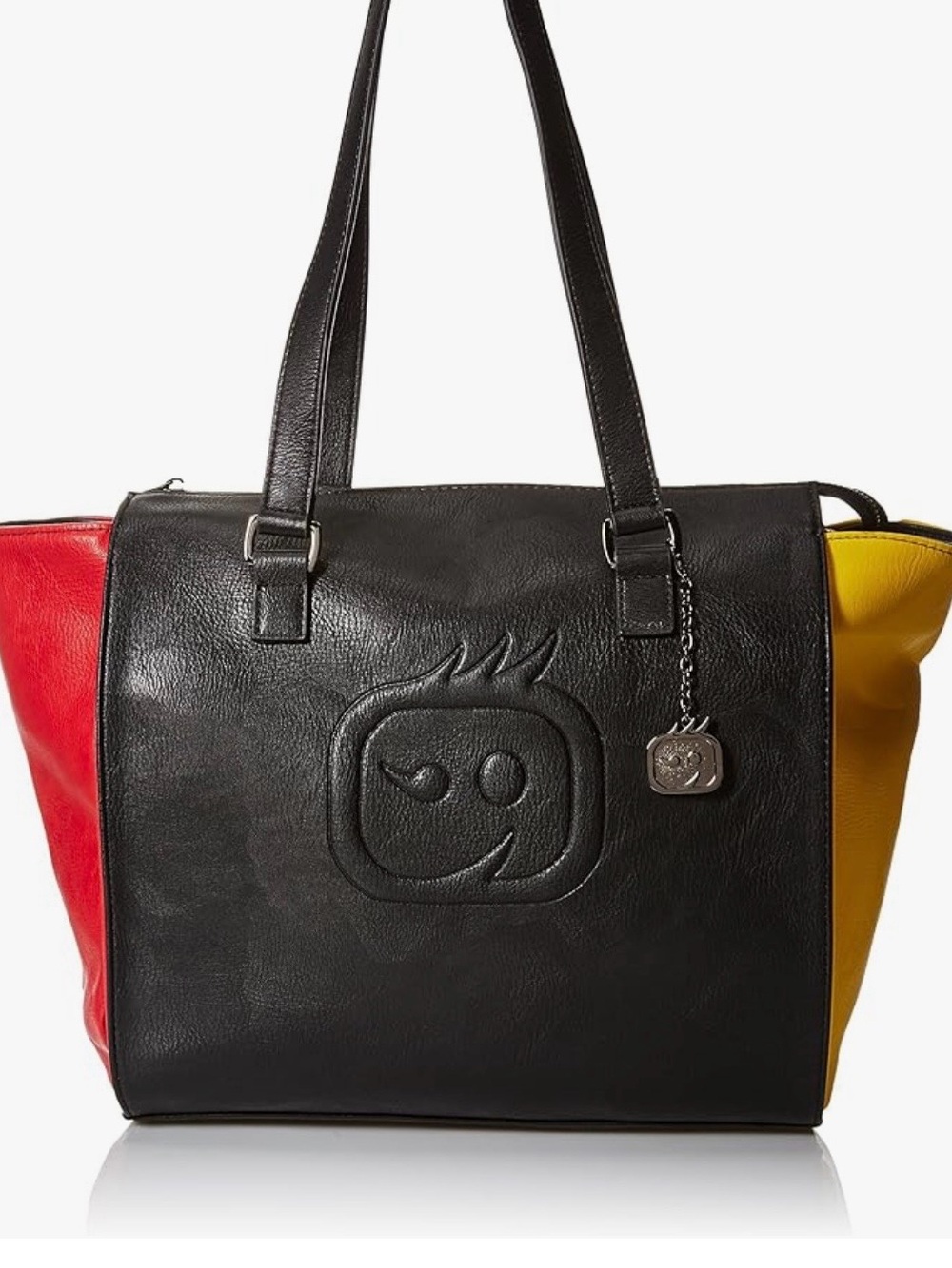 WonderWink Black Tote with Yellow Sides and Red Accent